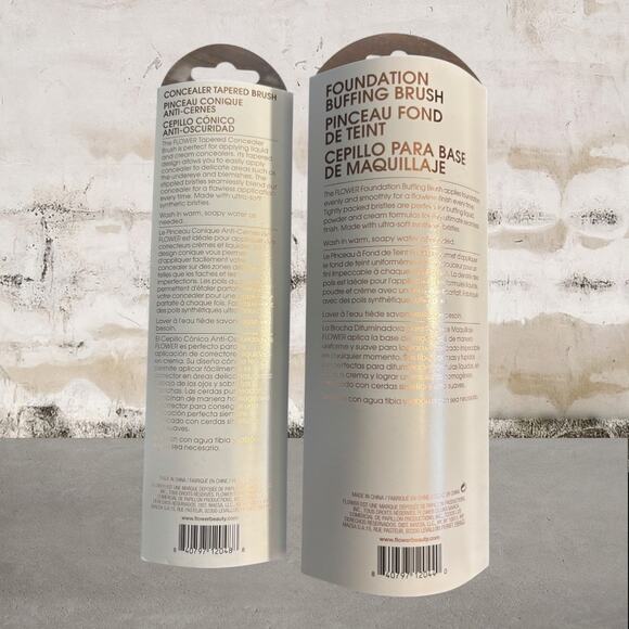 FLOWER Beauty Concealer Brush & Buffing Brush NEW - Picture 4 of 4